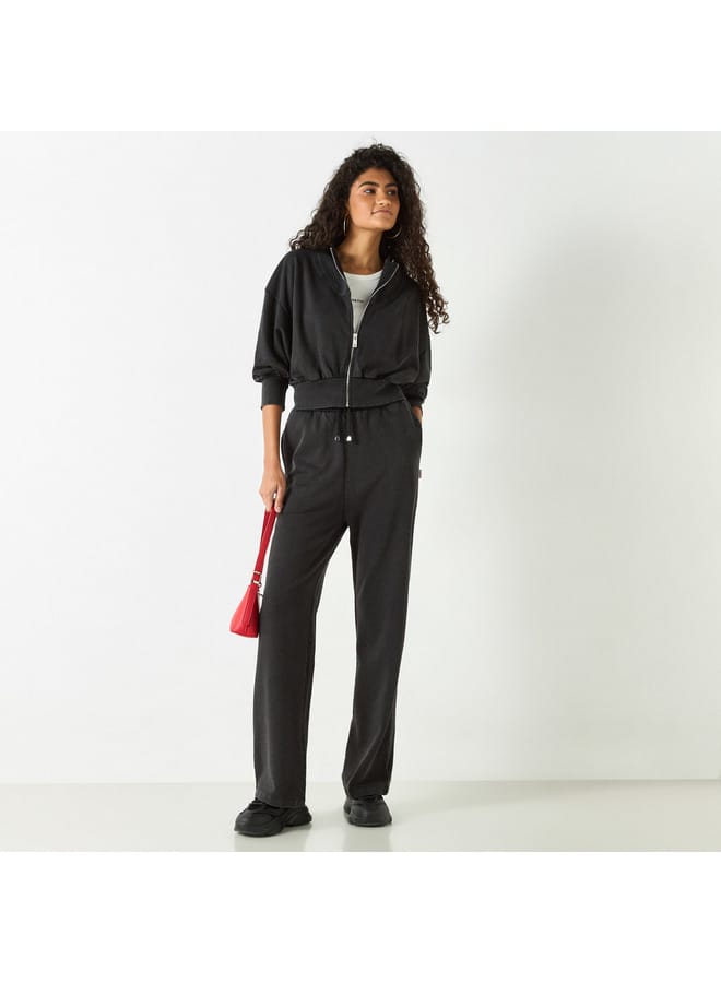 Lee Cooper Lee Cooper Solid Sweatshirt with Zip Closure and Long Sleeves  - Image 2