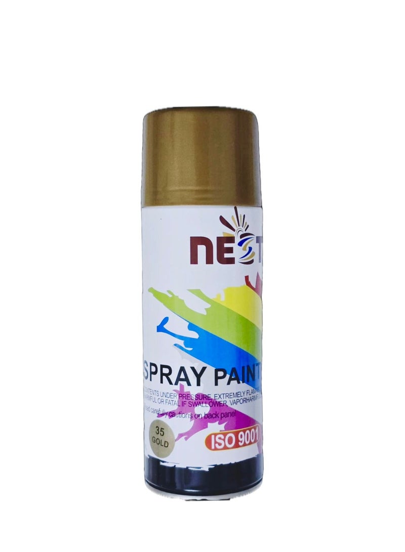 Nest Spray Paint All Purpose Quick Dry Aerosol for Car Metal Wood Plastic Furniture DIY Repair and Crafts 400ml Gold