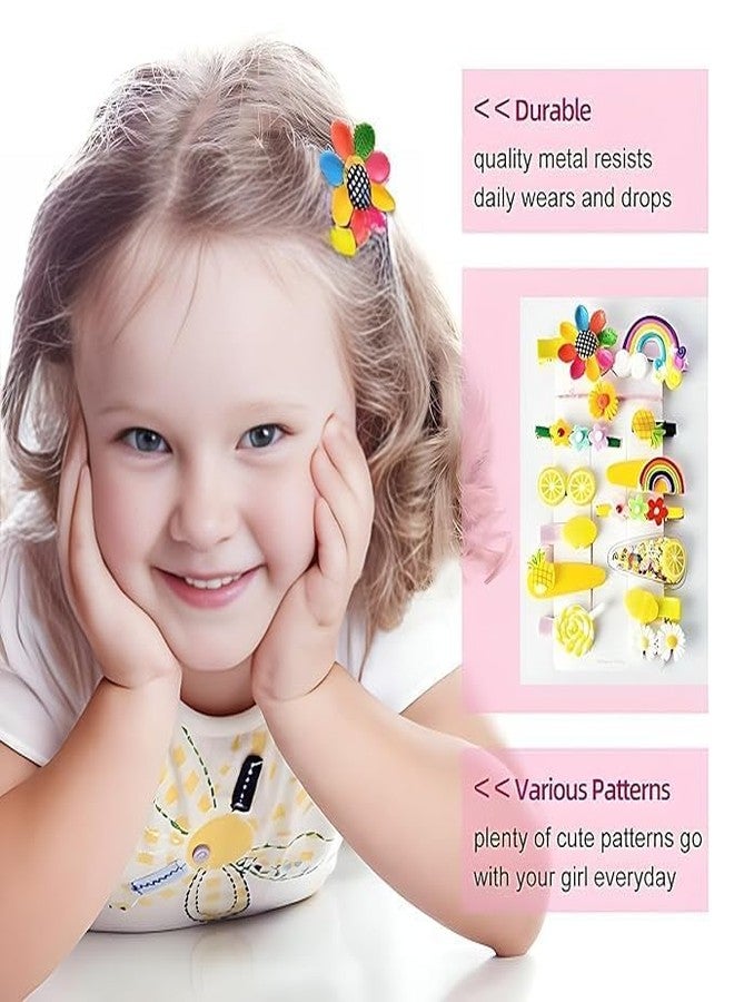 hemzex 14pcs set cartoon rainbow hair clips handmade for girls kids hair accessories Cute Fruit Cartoon Animal Hair Pin For Kids Hair Clip gift for Baby Girls Girls pen - Image 2