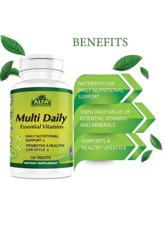 alfa vitamins - ® Multi Daily Essential Vitamins To Support The Immune System And Promote A Healthy Lifestyle 120 Tablets - Image 1