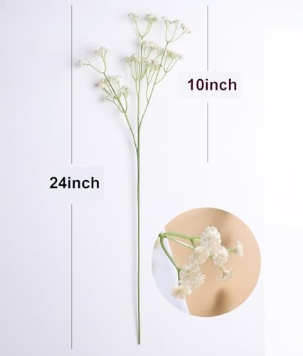 Duovlo 10pcs Babies Breath Flowers 23.6" Artificial Gypsophila Bouquets Real Touch Flowers for Wedding Home DIY Decor - Image 2