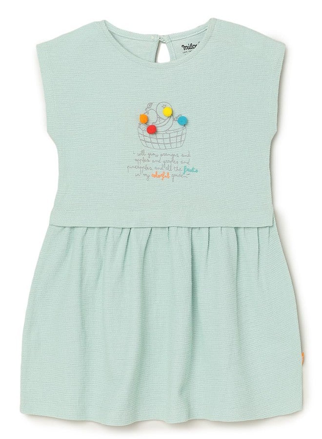 ميلو فستان ميلو قطني سادة بتصميم ذاتي - أخضر فاتح - Image 1