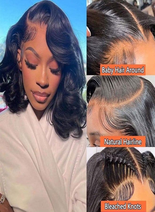 Jolanly 13X4 Lace Front Wigs Human Hair Short Bob Wig Human Hair Wavy Body Wave Lace Front Wigs Human Hair 8 Inch - Image 2