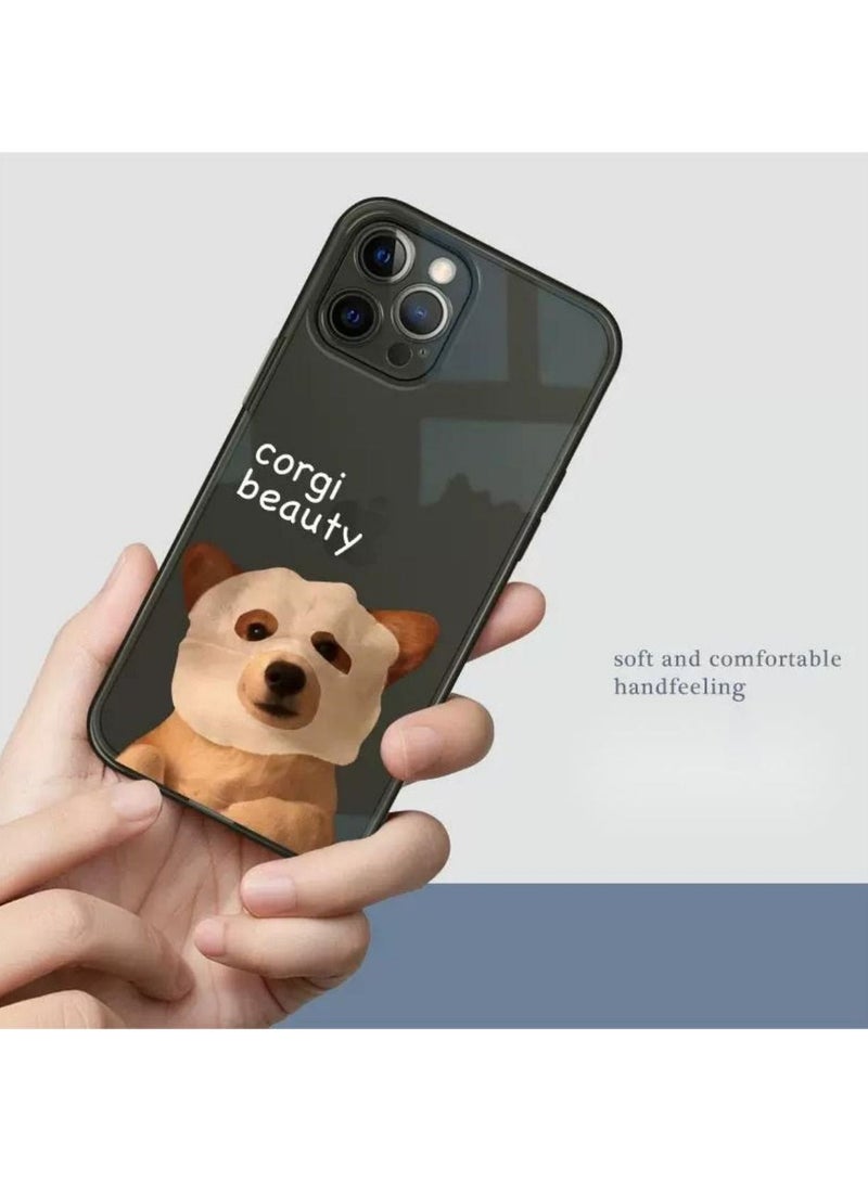 Color Fans Corgi with Facial Mask iPhone 14 Pro Max Anti-Explosion Ultra Thin Shockproof Protective Case Cover - Image 3