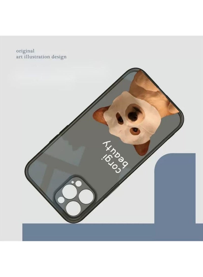 Color Fans Corgi with Facial Mask iPhone 14 Pro Max Anti-Explosion Ultra Thin Shockproof Protective Case Cover - Image 5