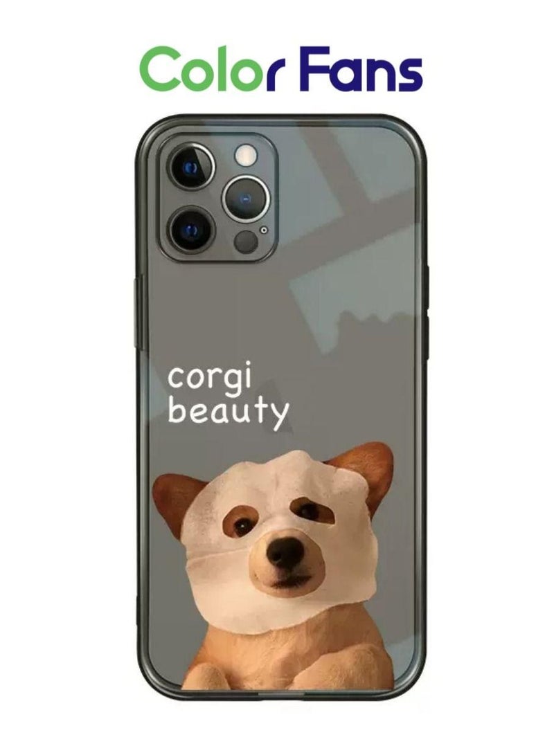 Color Fans Corgi with Facial Mask iPhone 14 Pro Max Anti-Explosion Ultra Thin Shockproof Protective Case Cover - Image 1