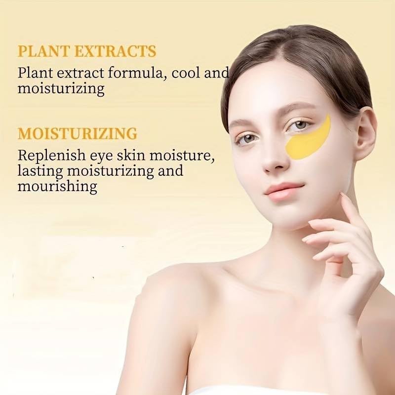 24k Gold Under Eye Patches for Dark Circles Eye Cooling Gel Pads Hydrogel Eye Patch Mask with Collagen for Relaxing Eyes Reducing Puffiness Wrinkles Pack of 60 - Image 4