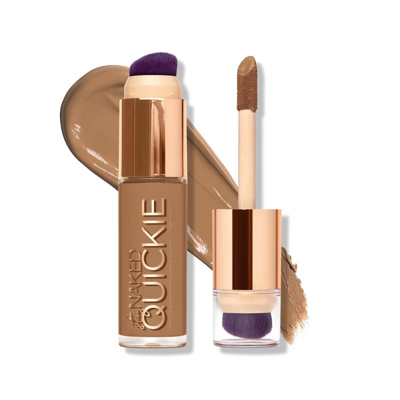 Urban Decay Quickie 24HR Full Coverage Waterproof Concealer (50NN - Tan Neutral), Natural Matte Finish, Hydrating Vitamin E, Dual-ended Buffing Brush & Multi-use Applicator - 0.5 fl oz - Image 1