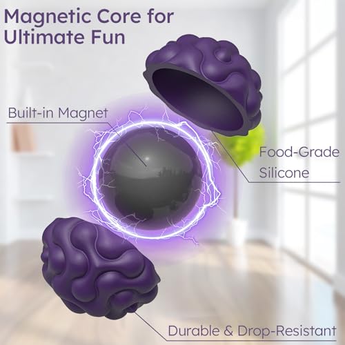 PARTY TONIGHT Silicone Magnetic Balls Fidget Toys for Adults Teens 8PCS Stress Balls Sensory Toy Quiet Magnet Desk Fidgets with Textured ADHD Anxiety Relief Items Fun Stocking Suffers Gifts - Image 5