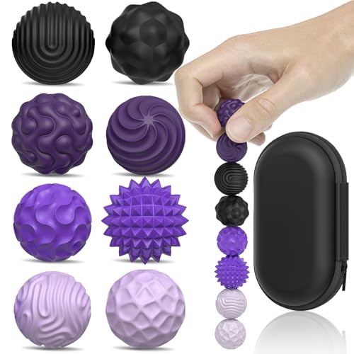 PARTY TONIGHT Silicone Magnetic Balls Fidget Toys for Adults Teens 8PCS Stress Balls Sensory Toy Quiet Magnet Desk Fidgets with Textured ADHD Anxiety Relief Items Fun Stocking Suffers Gifts - Image 1