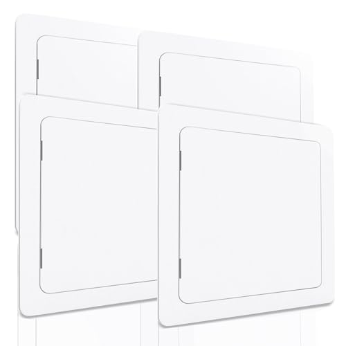 Morvat Access Panel 12x12 Inch for Drywall & Ceiling with Door, Heavy-Duty Durable ABS Plastic & Easy Install Access Box, Wall Hole Cover Plate for Plumbing & Electrical Cables & Wiring, White, 4 Pack - Image 1