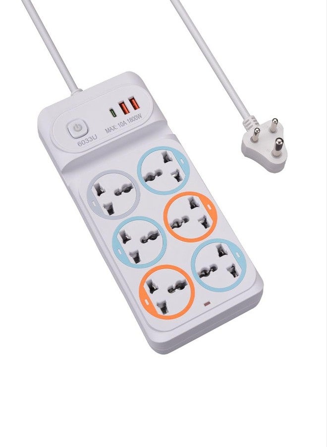بونسين كتشين لوحة توزيع كهربائية متعددة المنافذ من Bonsenkitchen مزودة بمنافذ USB | 6 مقابس عالمية و3 منافذ USB (1 QC، 2 ذكي)، واقي من زيادة التيار مع مفتاح رئيسي | شريط طاقة شديد التحمل للمنزل والمكتب والكمبيوتر والتلفزيون (9 في 1) - Image 1