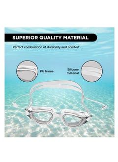 ENDLESS  EL1002 Stylish Swimming Goggle with Anti-Fog and UV Protection | Material : Silicon, Plastic | With Adjustable Strap & Ear Buds | Soft Silicone Gasket for Leak Proof | With Hard Case  - Image 4