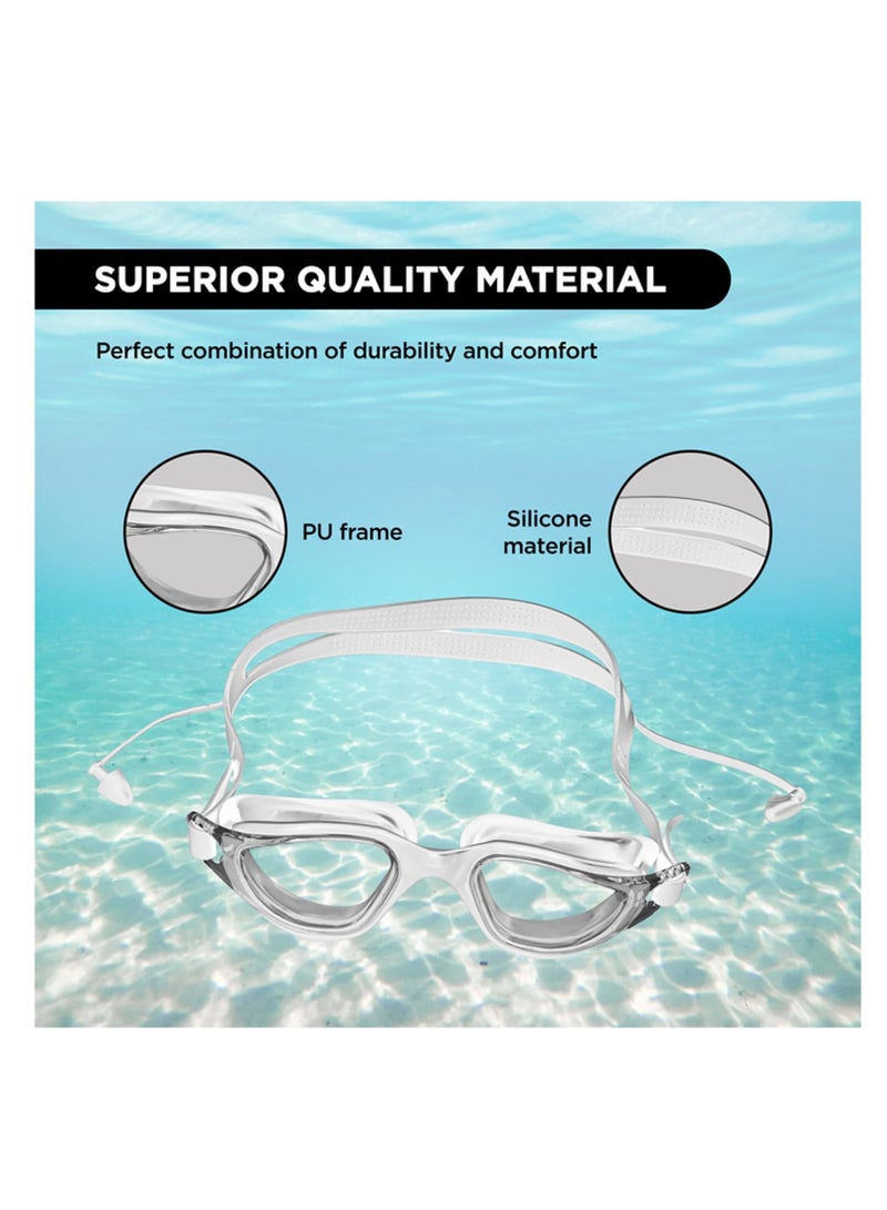 بلا نهاية نظارة سباحة أنيقة EL1002 مع حماية ضد الضباب والأشعة فوق البنفسجية | المادة : سيليكون، بلاستيك | مع حزام قابل للتعديل وبراعم الأذن | حشية سيليكون ناعمة لمنع التسرب | مع الحالة الصلبة - Image 4