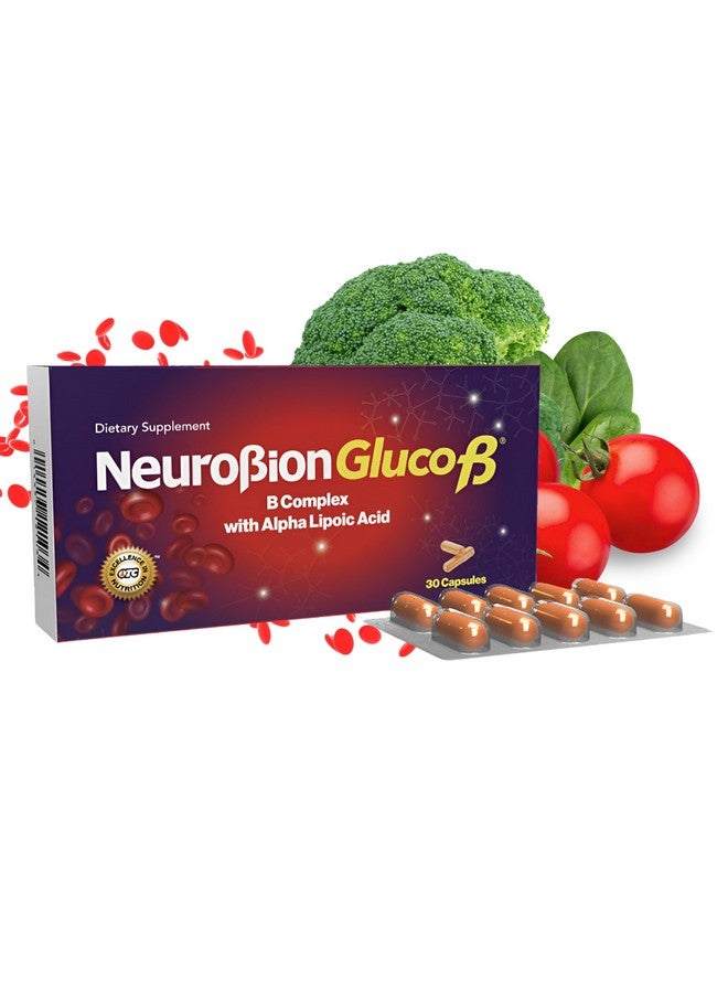 Neurobion Gluco B con Acido Alfa Lipoico Dietary Supplement B Complex with Alpha Lipoic Acid, Complejo B 30 Capsule - Image 1
