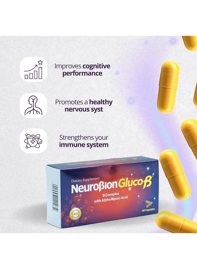 Neurobion Gluco B con Acido Alfa Lipoico Dietary Supplement B Complex with Alpha Lipoic Acid, Complejo B 30 Capsule - Image 4