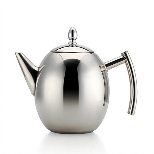 OnePine Tea Kettle Teapot Set with Infuser Filter and LidLarge Capacity 15 L51 oz Stainless Steel Diffuser Pot for Loose Tea Green Tea Coffee Silver