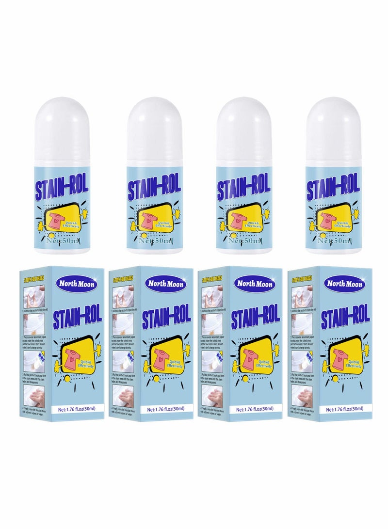 Magic Stain Remover - Rolling Bead，Portable No-wash Instant Stain Remover Pen Ideal for Emergency Stain Removal Instant Stain Removal Stick Does Not Damage Clothes (4 pcs) - Image 1