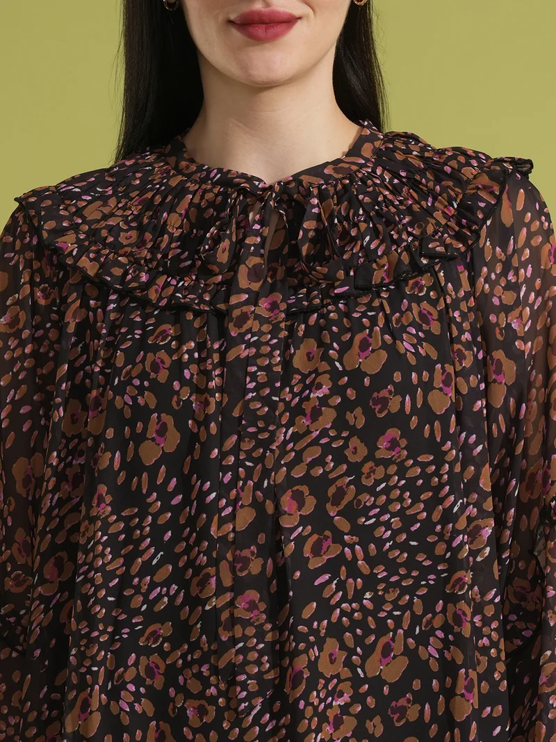 globus Women Animal Printed A-Line Mini Dress