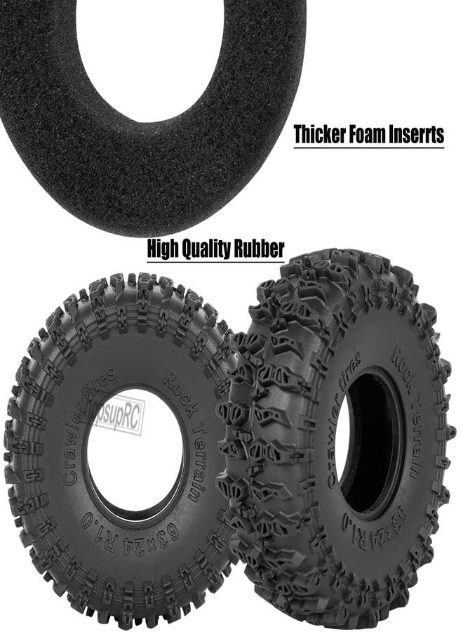 hopsupRC RC 1.0in Beadlock RC Truck Tires Wheels Tires for 1/18 1/24 Trx4m SCX24 RC Crawler.Aluminum 1.0in Beadlock Wheel Rim&1.0in Tires Tyres.Black(4PCS) - Image 5