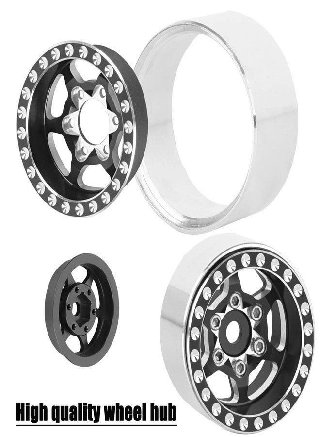 hopsupRC RC 1.0in Beadlock RC Truck Tires Wheels Tires for 1/18 1/24 Trx4m SCX24 RC Crawler.Aluminum 1.0in Beadlock Wheel Rim&1.0in Tires Tyres.Black(4PCS) - Image 4