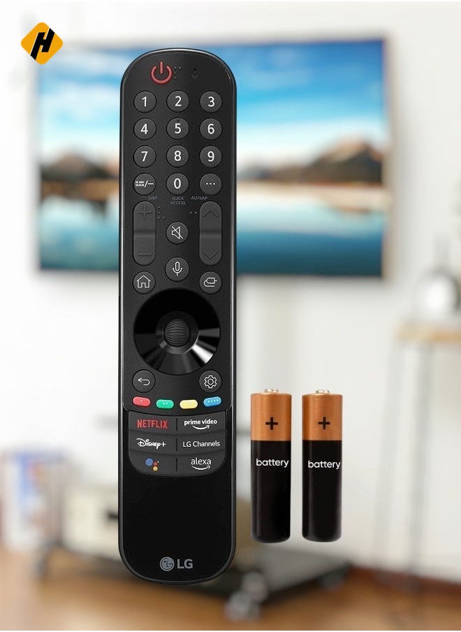 New AN-MR22GA OEM Replacement Magic Bluetooth Remote Control with Mic for LG OLED65C2PUB 65 C2 Series 4K Smart OLED TV (2022) with Netflix Prime Video Disney+ LG Channels Buttons with battery