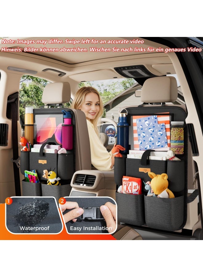 SURDOCA Car Organizers and Storage - Car Seat Organizer with 10.5-inch Clear Tablet Pocket  4th Generation Backseat Car Organizer with 9 Pockets  Car Accessories for Kids  2 Pack - Image 2