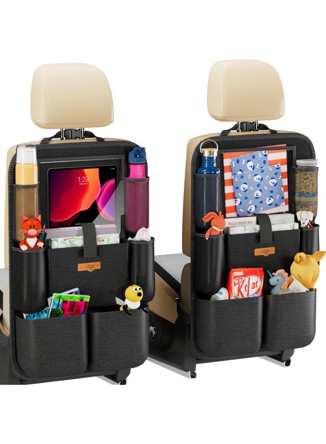 SURDOCA Car Organizers and Storage - Car Seat Organizer with 10.5-inch Clear Tablet Pocket  4th Generation Backseat Car Organizer with 9 Pockets  Car Accessories for Kids  2 Pack - Image 1