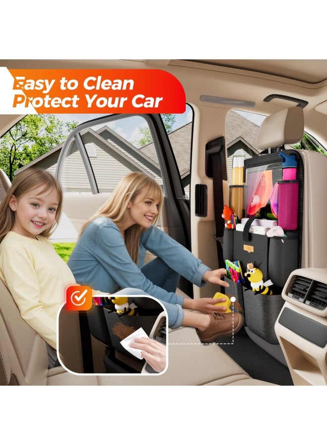 SURDOCA Car Organizers and Storage - Car Seat Organizer with 10.5-inch Clear Tablet Pocket  4th Generation Backseat Car Organizer with 9 Pockets  Car Accessories for Kids  2 Pack - Image 4