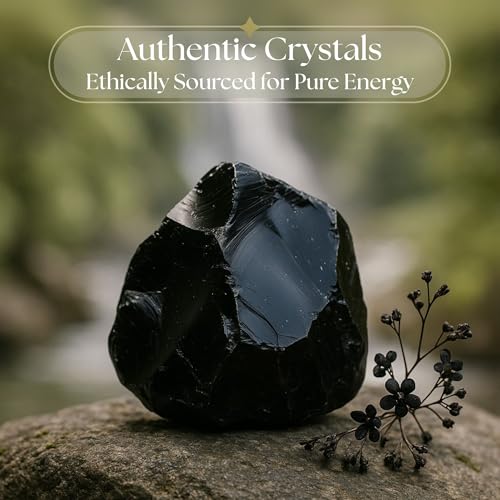 Anima Obsidian Crystal Large 162 Deep Black Natural Raw Obsidian Stone for Protection Grounding Transformation Ethically Sourced Presented in Elegant Gift Box - Image 5