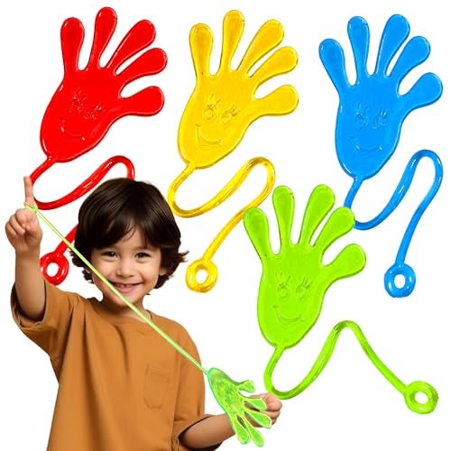 Glow Fever 40 Pack Vibrant Sticky Hand Toys Stretchy Party Favors for Birthdays Classroom Prizes Christmas Stocking Stuffers Halloween Goodie Bags Sensory Play Assorted Colors - Image 1