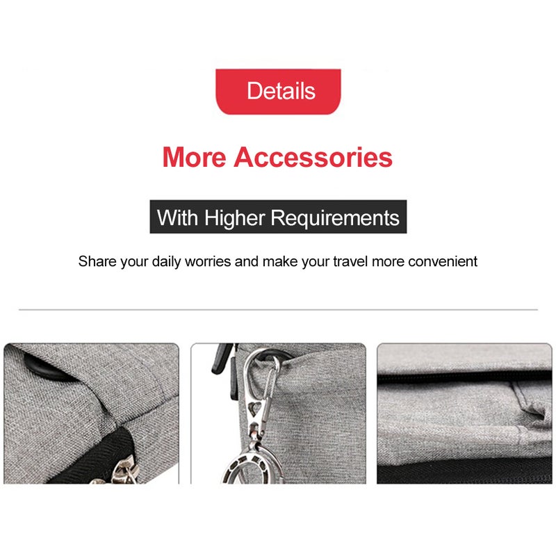 Laptop Bag: 15" Rose Premium Oxford Fabric - Spacious Storage & Exquisite Metal Zippers Slim Lightweight Shoulder Bag for Daily Office Travel Business Trips - Image 4