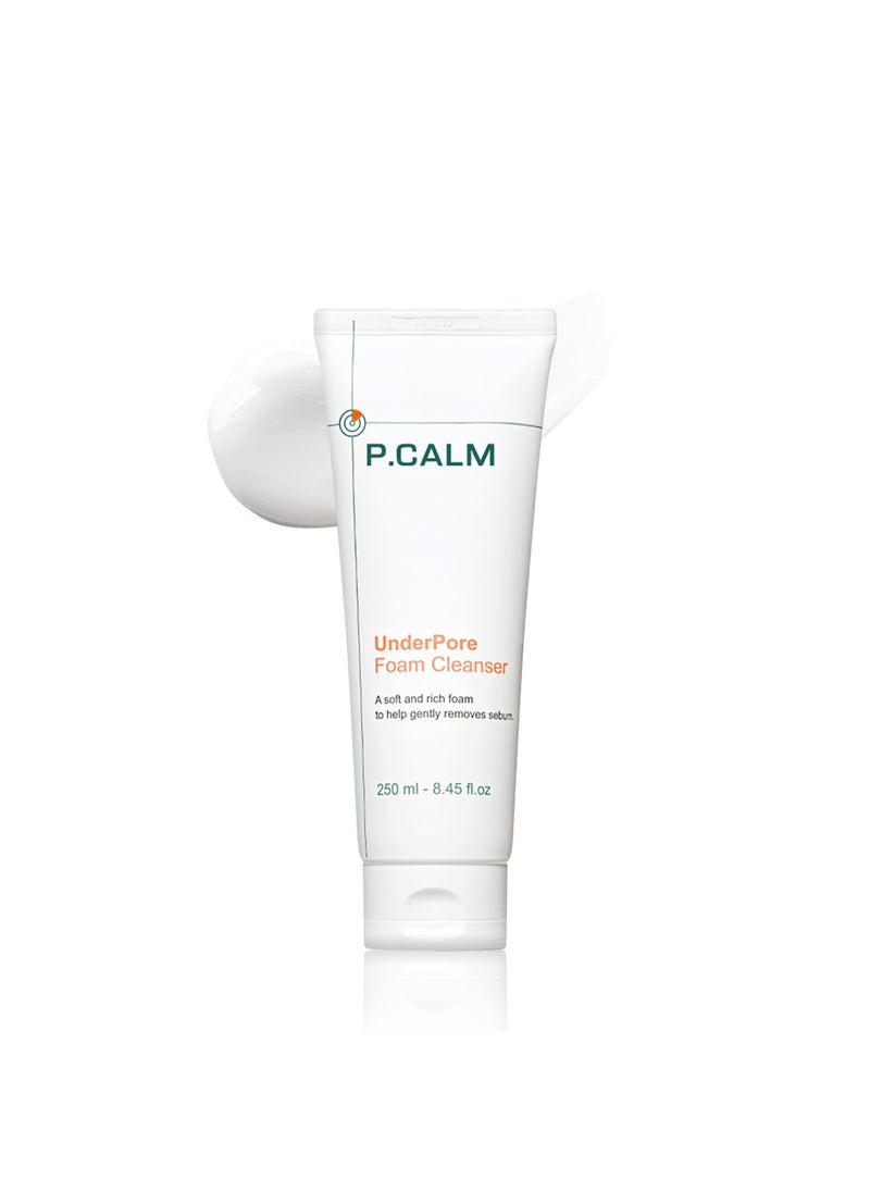 P.CALM PCALM Underpore Facial Foaming Cleanser 250 ml  Vegan Deep Pore Cleansing Facial Wash for Sensitive Skin  Korean Skincare 