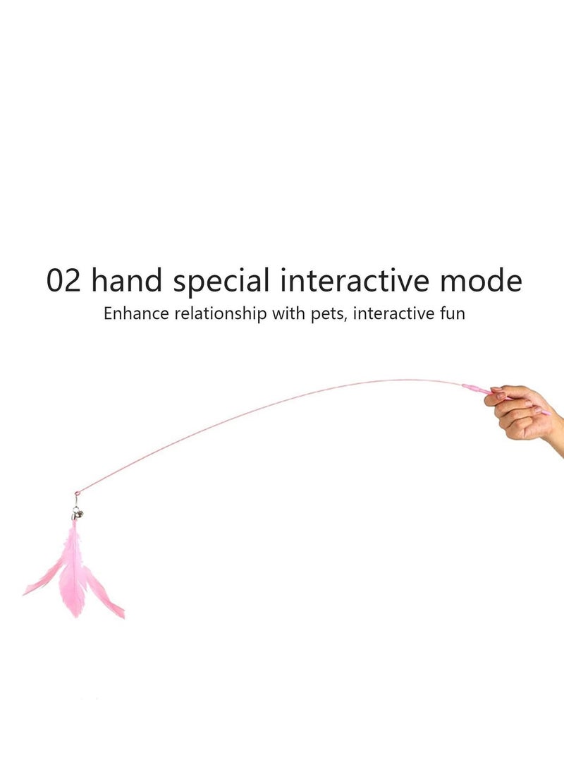 ألعاب عصا القطط مع قاعدة شفط محفزة للتمرين مع جرس | الأيدي - ألعاب عصا أجراس الطيور الواقعية الطبيعية للقطط الصغيرة الكبيرة - Image 4
