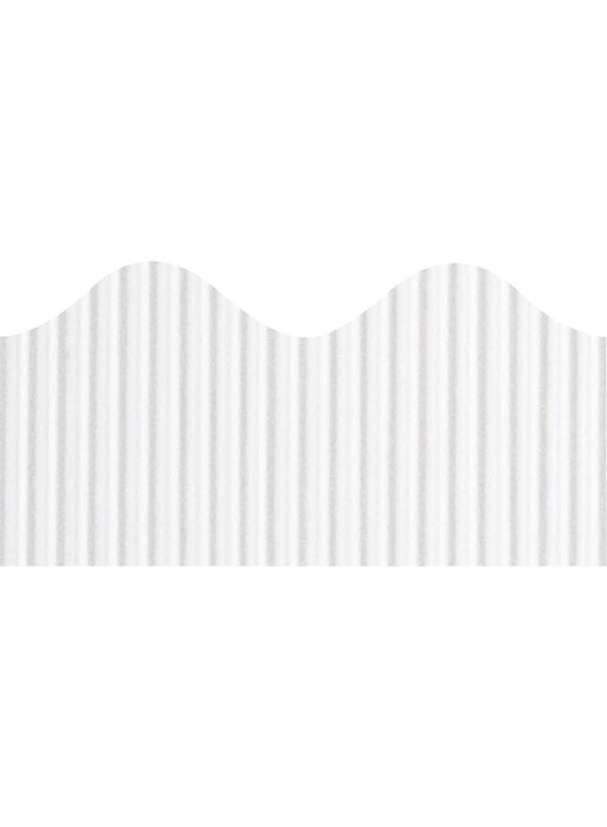 Terabyte Border roll Corrugated Scalloped Borderette Border For School Displays, Classroom Decorations and Bulletin Boards Tape White - Image 3