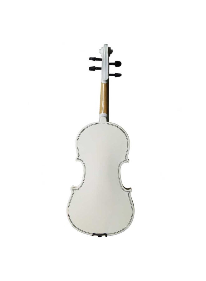 ميغاريا كمان أكوستيك مصنوع يدويًا مقاس 4/4 بالحجم الكامل | خشب القيقب الهندي | تشطيب أبيض لامع | كمان للمبتدئين مع القوس والروزن وحقيبة صلبة | مناسب للأطفال والطلاب - Image 4