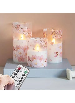 Cherry Blossom Flickering LED Glass Candles with Remote,Flameless Battery Operated Timer Pack of 3 Real Wax Warm Fire Candles,Lasting 500+ Hours,3”x4”,5”,6” - pzsku/ZCCE4F9BAF8D8AD7A3BA8Z/45/_/1716956806/5ba44ade-b5f2-480b-b764-186eeff4211a