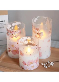 Cherry Blossom Flickering LED Glass Candles with Remote,Flameless Battery Operated Timer Pack of 3 Real Wax Warm Fire Candles,Lasting 500+ Hours,3”x4”,5”,6” - pzsku/ZCCE4F9BAF8D8AD7A3BA8Z/45/_/1716956998/b074c62b-a70d-4cbf-800a-c1c6ae68b7f6