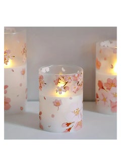 Cherry Blossom Flickering LED Glass Candles with Remote,Flameless Battery Operated Timer Pack of 3 Real Wax Warm Fire Candles,Lasting 500+ Hours,3”x4”,5”,6” - pzsku/ZCCE4F9BAF8D8AD7A3BA8Z/45/_/1716956999/f57c0d66-add7-4104-bf22-b1bf1a631640