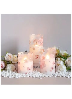 Cherry Blossom Flickering LED Glass Candles with Remote,Flameless Battery Operated Timer Pack of 3 Real Wax Warm Fire Candles,Lasting 500+ Hours,3”x4”,5”,6” - pzsku/ZCCE4F9BAF8D8AD7A3BA8Z/45/_/1716957000/5c735ac5-9dd2-42db-aac0-c3ecdaa5b036