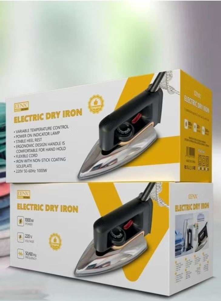 Denx Fast & Precise Dry Iron – Smart Temperature Control with Non-Stick Soleplate, Lightweight Ergonomic Design, Quick Heating for Smooth Home Clothes Ironing - Image 2