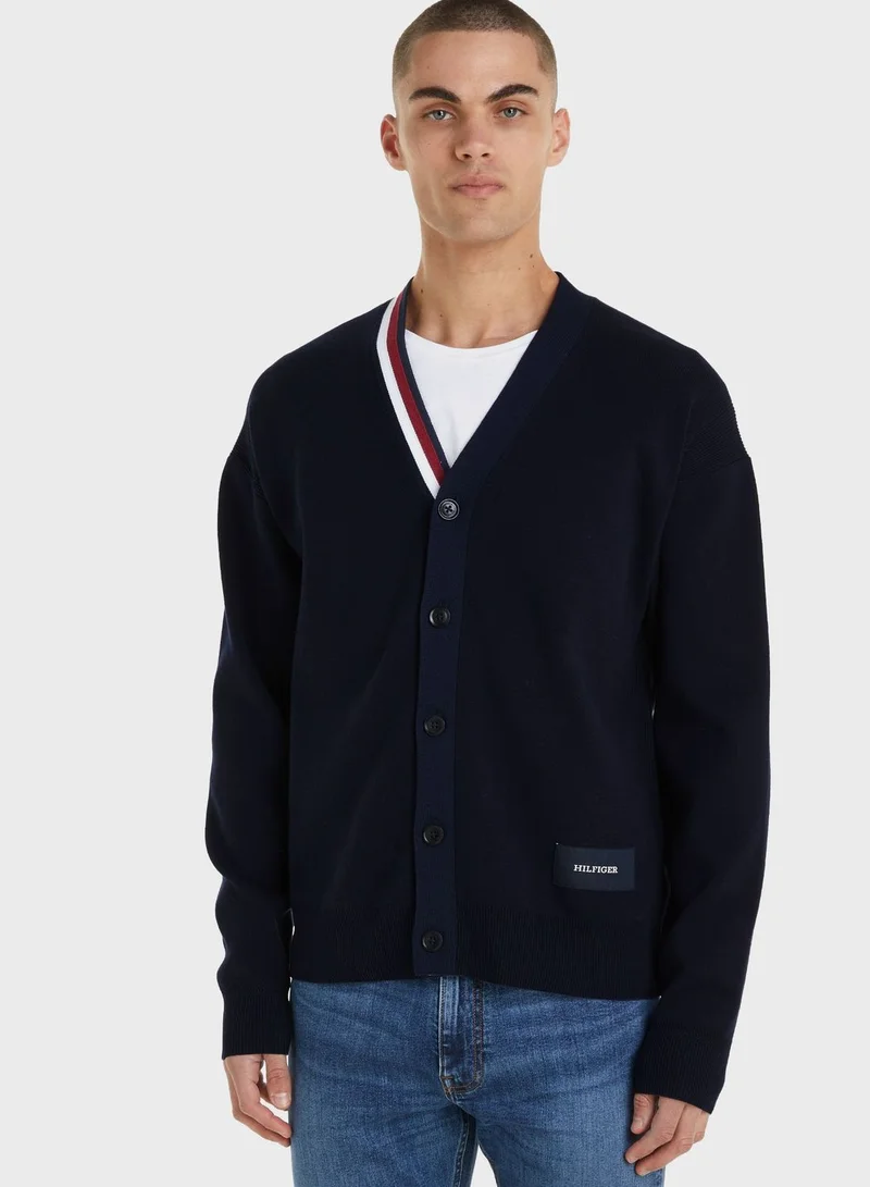 TOMMY HILFIGER Striped V-Neck Cardigan