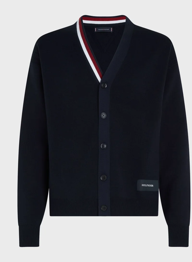TOMMY HILFIGER Striped V-Neck Cardigan