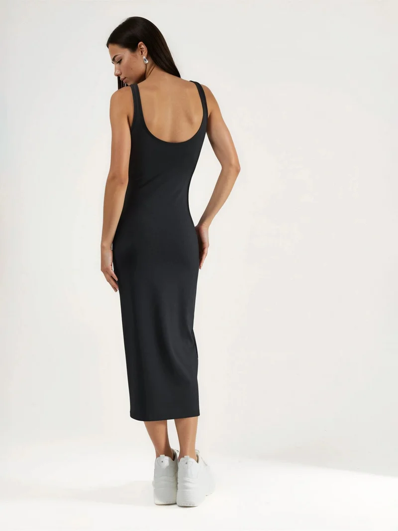 HICCUP Black Bodycon Basic Midi Dress for Women | Best Price UAE