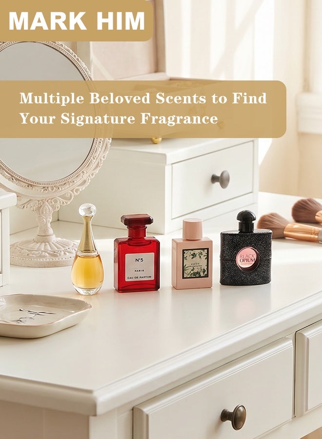MARK HIM 7Pcs Mini Perfume Sample Gift Set for Women, Luxury Travel Size Eau de Parfum Kit, Long Lasting Fragrance Mini Perfume Discovery Box, Ready to Gift Eau de Toilette Gift Set for Her - Image 5