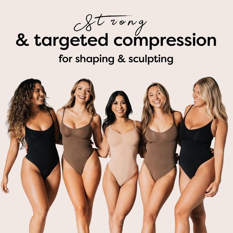 herslims Shapewear Tummy Control Bodysuit Thong: Sculpting Shaper Tank Top Shapewear Bodysuit: Snatched Waist Slimming Body Suits - Image 4