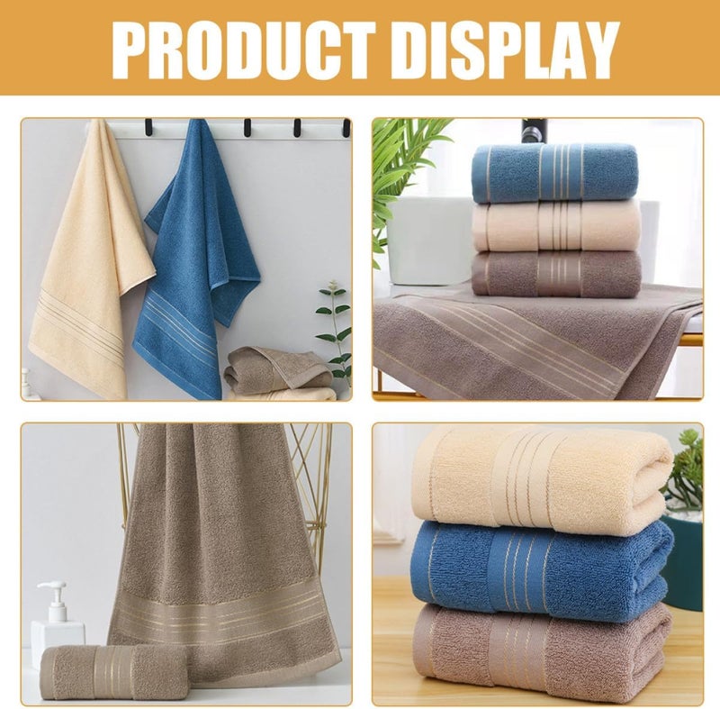 3pcs Soft Cotton Hand Towels Water Absorbent Face Towels for Bathroom Gym Household Use Random Color - Image 5