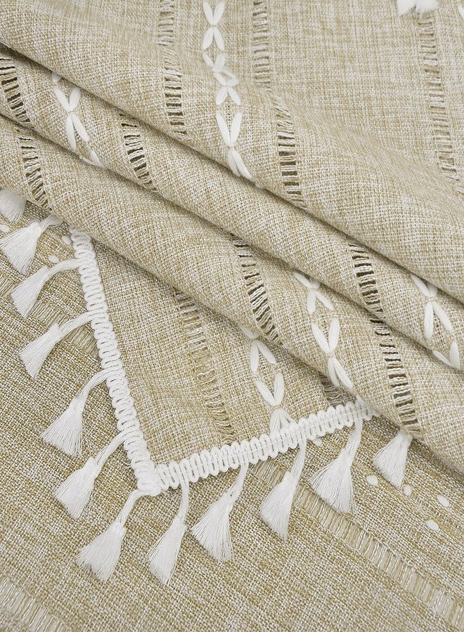 tiosggd Small Square Tablecloth 24 x 24 inch, Rustic Farmhouse Coffee Table Cover for End Bedside Table, Boho Nightstand Cover Top, Linen Dresser Cloth Cover for Bedroom, Summer Country Home Decor - Image 4