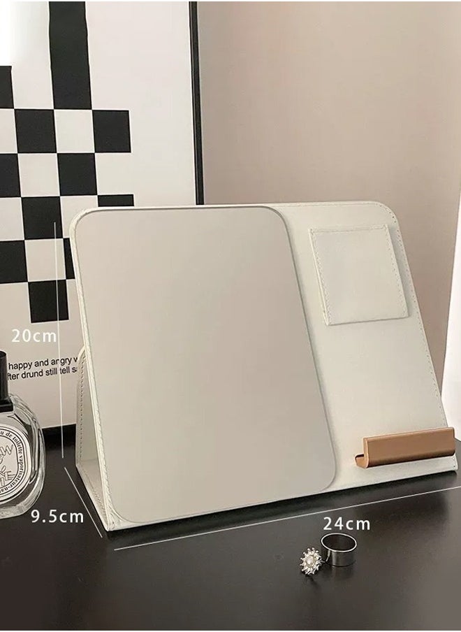 spa luxetique - Foldable Mirror Phone Stand - Portable Makeup Mirror for Desktop, Dorm, and Travel - Image 1