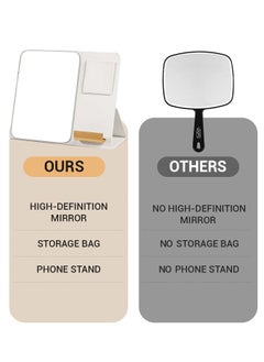 spa luxetique Foldable Mirror Phone Stand - Portable Makeup Mirror for Desktop, Dorm, and Travel  - Image 5